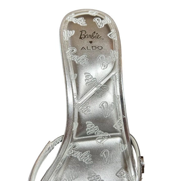 Aldo X Barbie Mule Silver Heels Rhinestone Embellished Rare Collector In Box 7.5 - Picture 9 of 16
